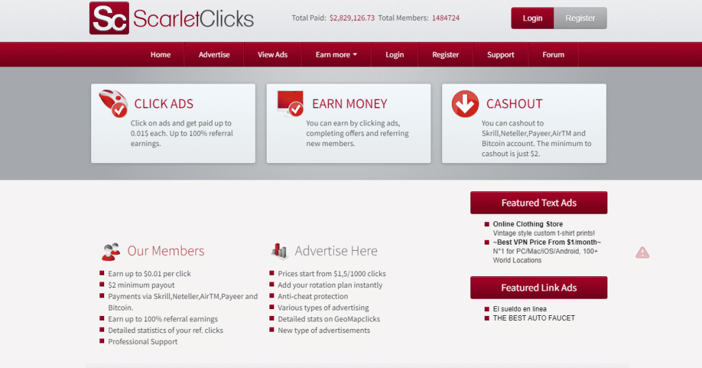 Scarlet Clicks Homepage